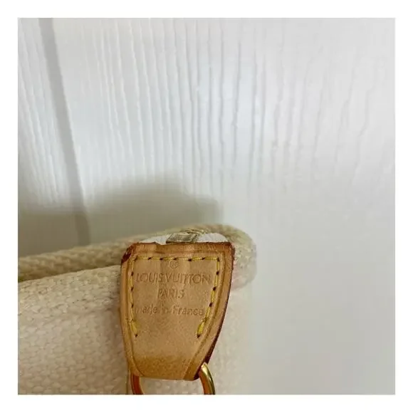 Louis Vuitton Antigua Cabás MM Canvas Tote Bag Cream Brown Trim Brass Rivets - Picture 4 of 12